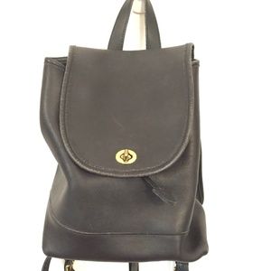 Coach leather backpack black